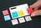 A FeliCa card, developed by Sony, with detachable IC modules is arranged for a photograph. Source: Sony Corp. via Bloomberg