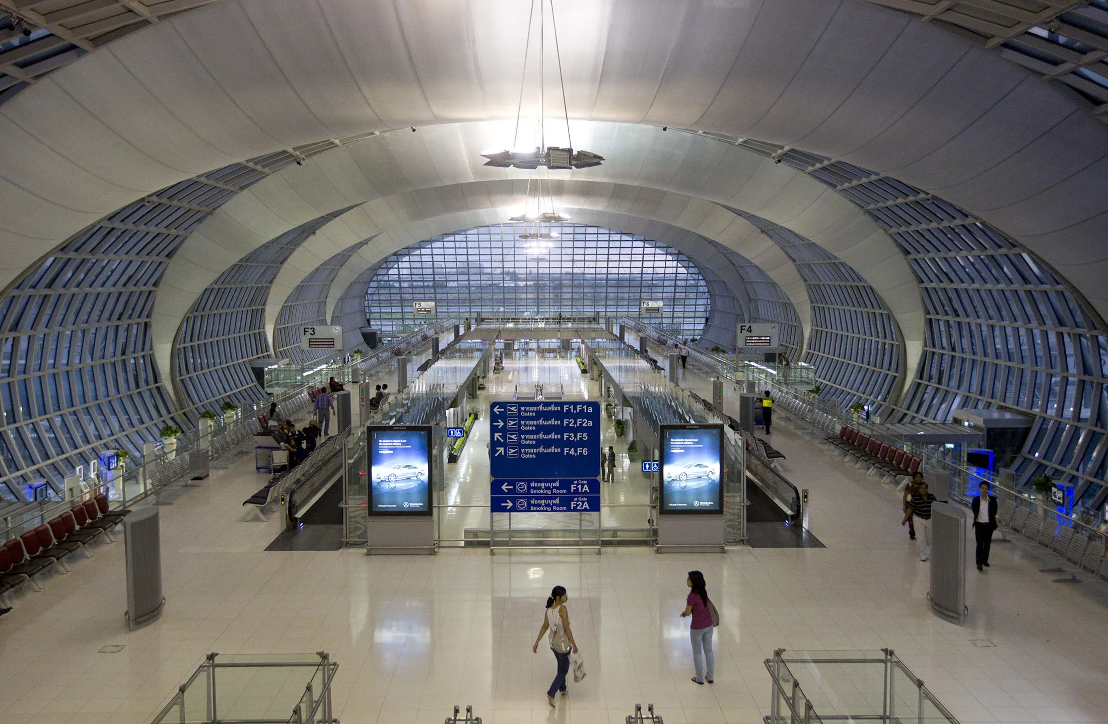 Inside Bangkok's Suvarnabhumi Airport.
