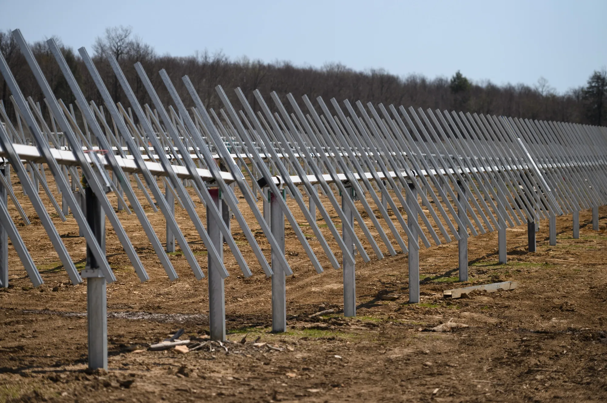 A solar farm under construction&nbsp;in Portage, Pennsylvania.