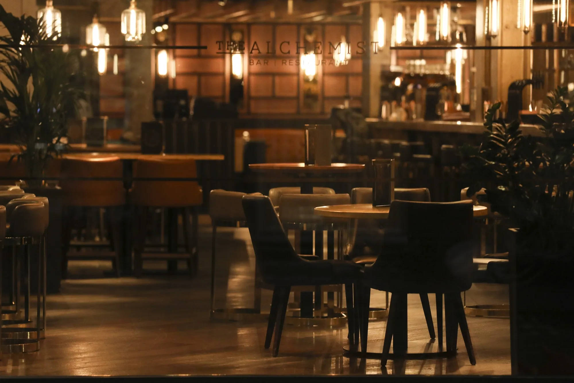 A bar stands empty in the West End area of London, on March 20.