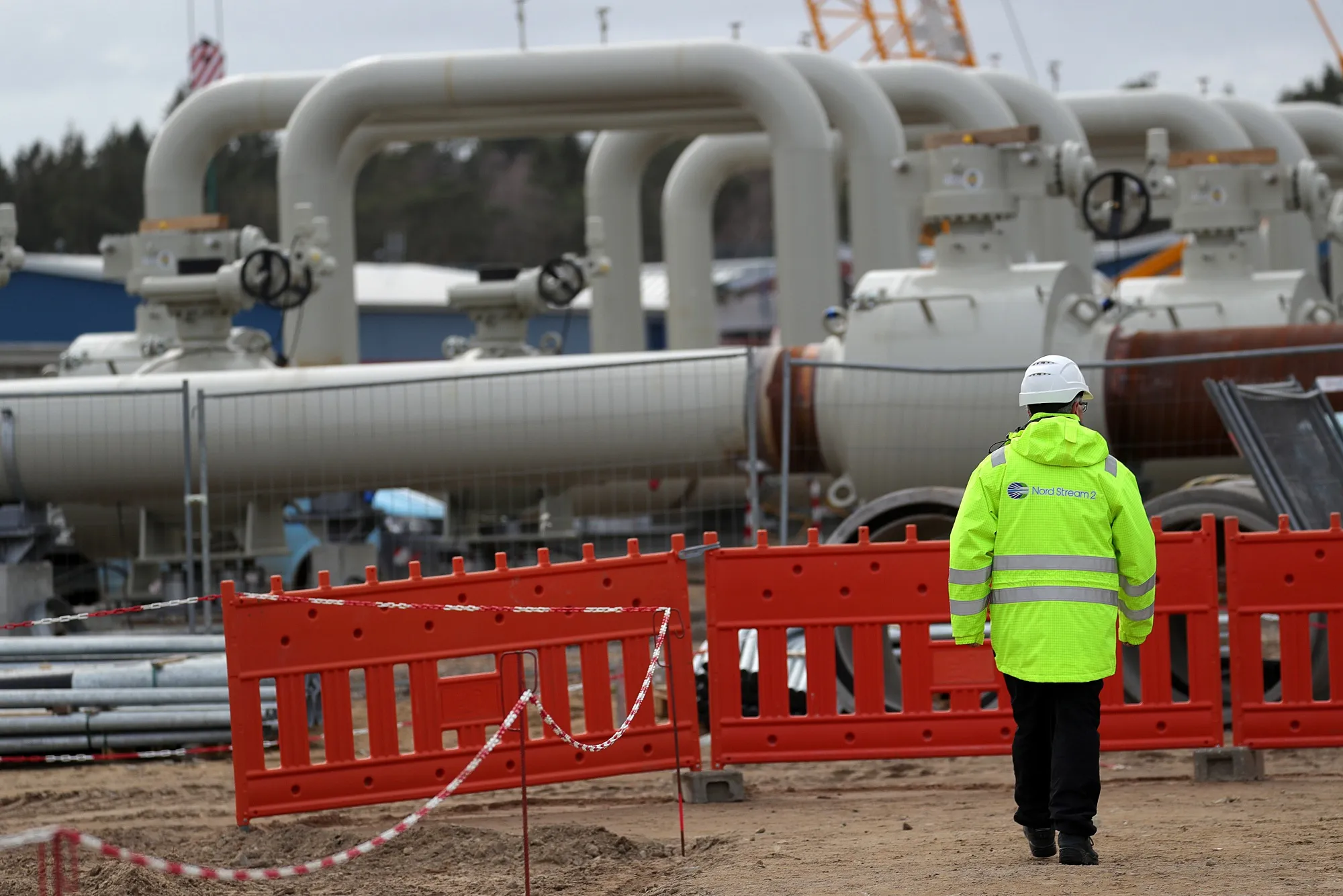 A Nord Stream 2 gas pipeline site in Lubmin, Germany.
