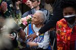 Survivor Viola Fletcher attends a soil dedication ceremony for victims of the 1921 Tulsa Massacre in Tulsa, Oklahoma, on May 31, 2021. She is one of three survivors suing the city.