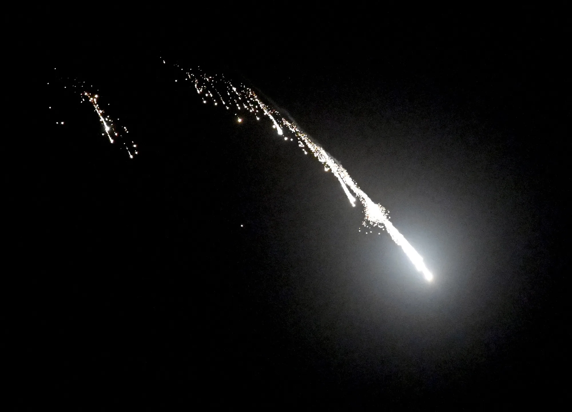 A Russian drone is shot down by Ukrainian air defences&nbsp;