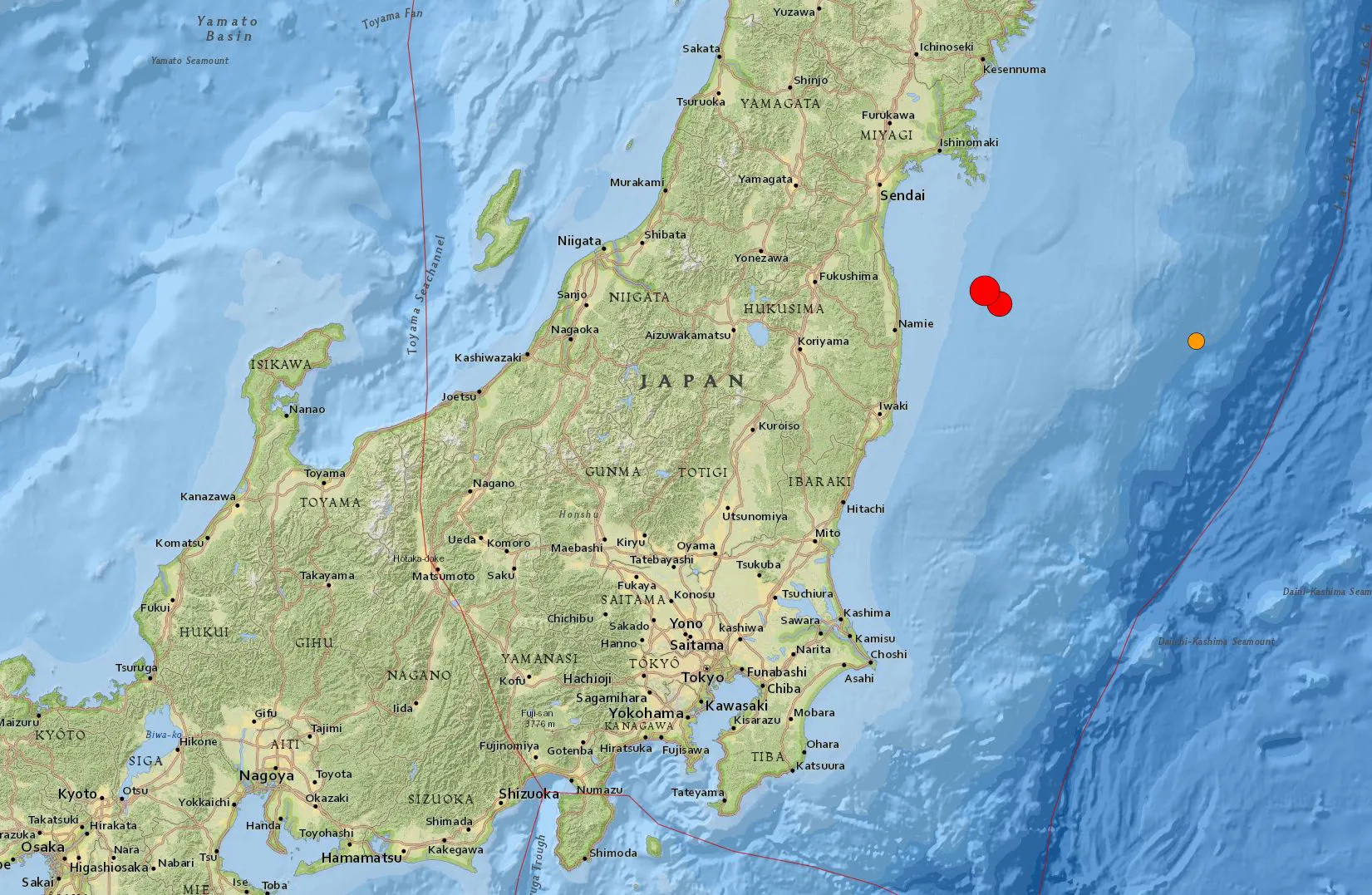 Magnitude 7.3 - 57 km ENE of Namie, Japan.