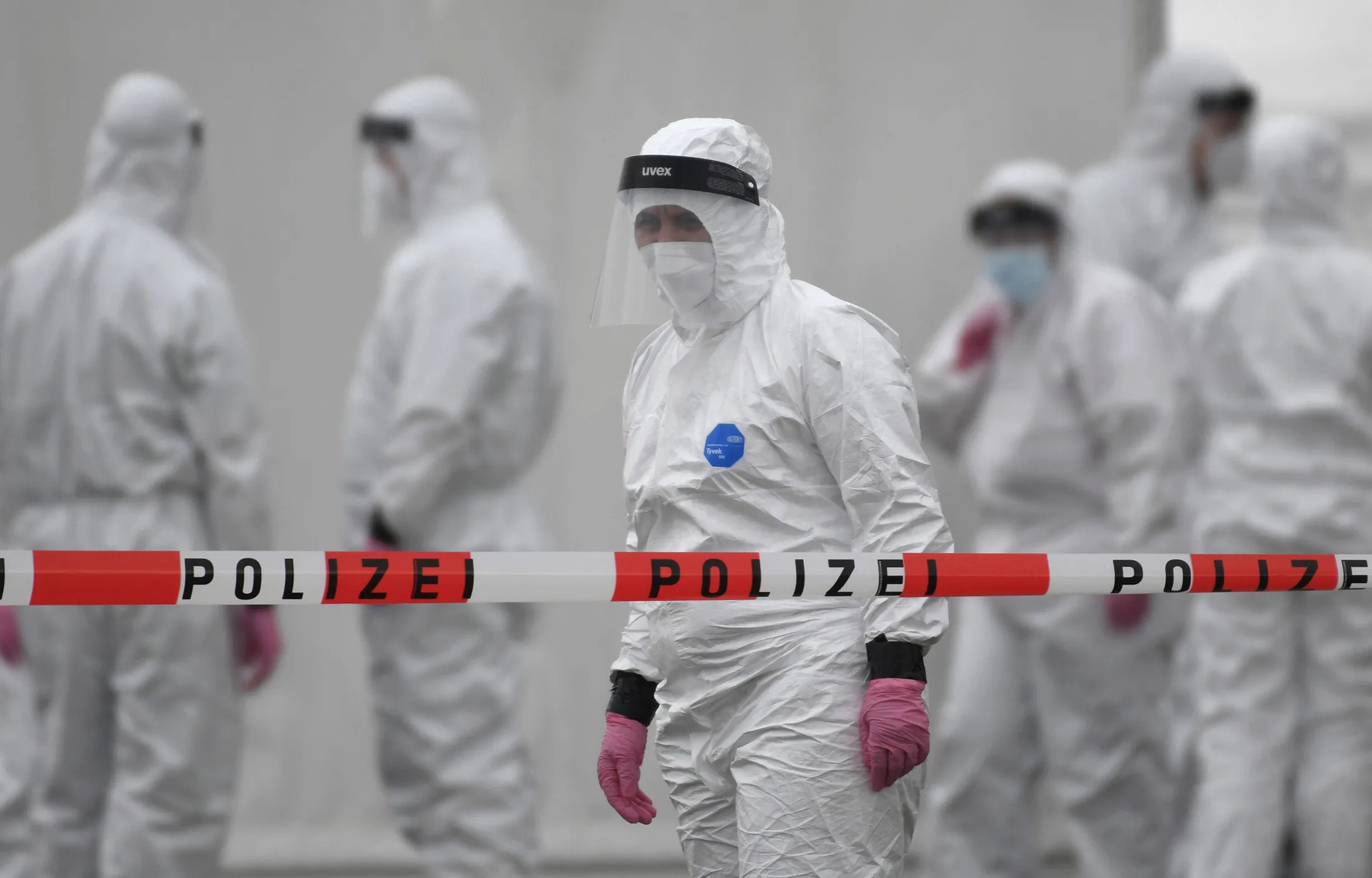Testing for coronavirus&nbsp;at a slaughterhouse in Germany.