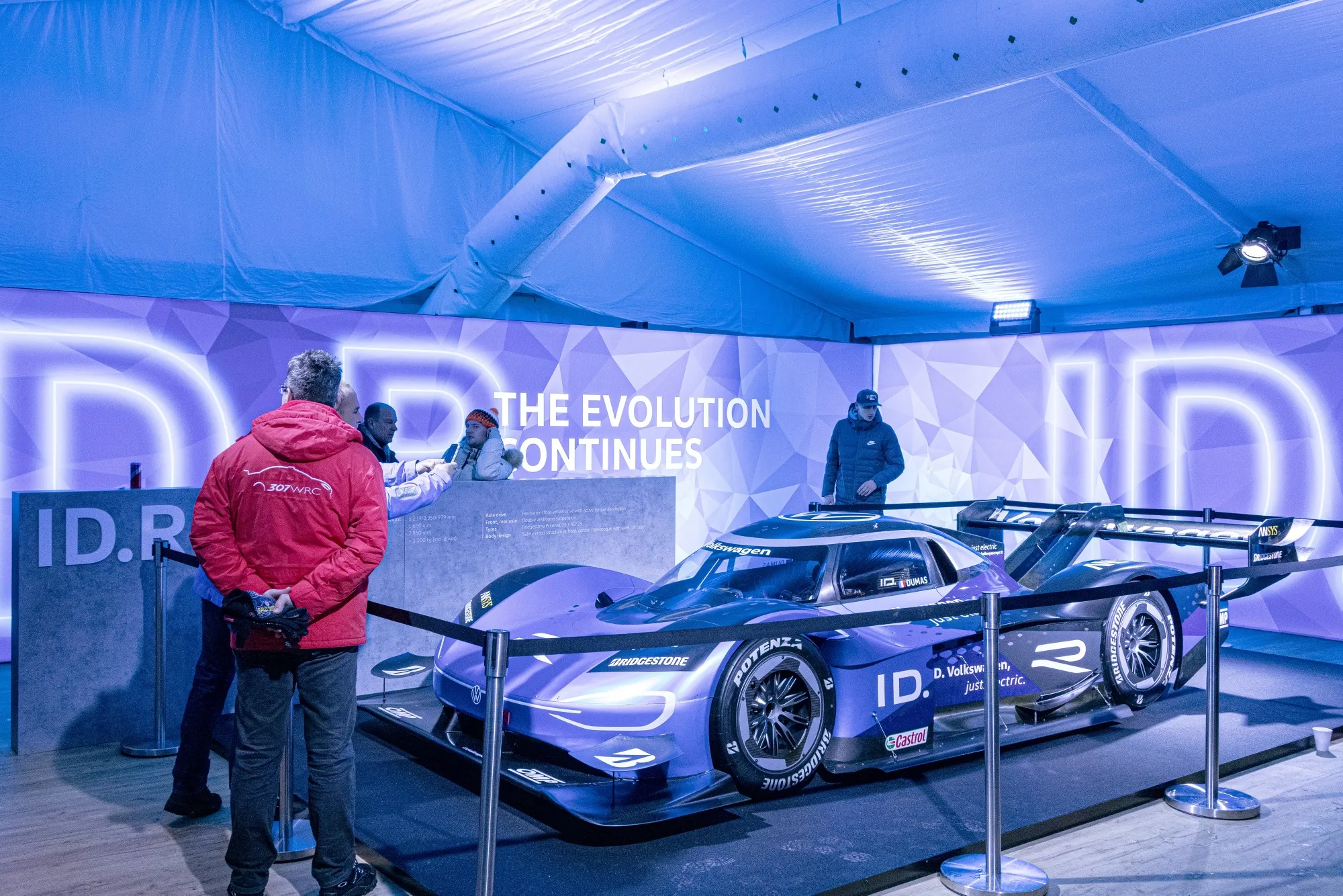 A Volkswagen I.D. R prototype electric vehicle.