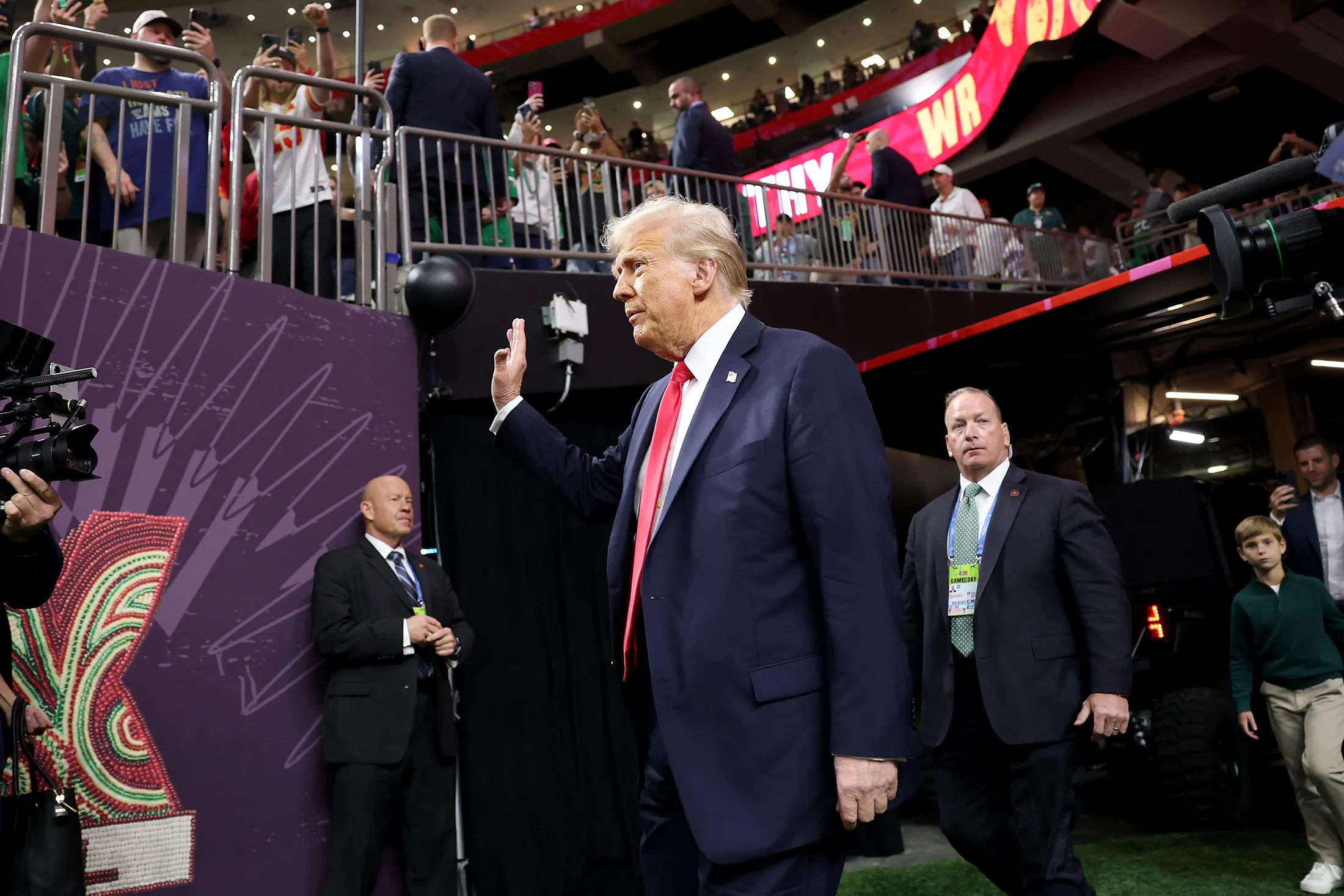Trump takes the Super Bowl pulse.