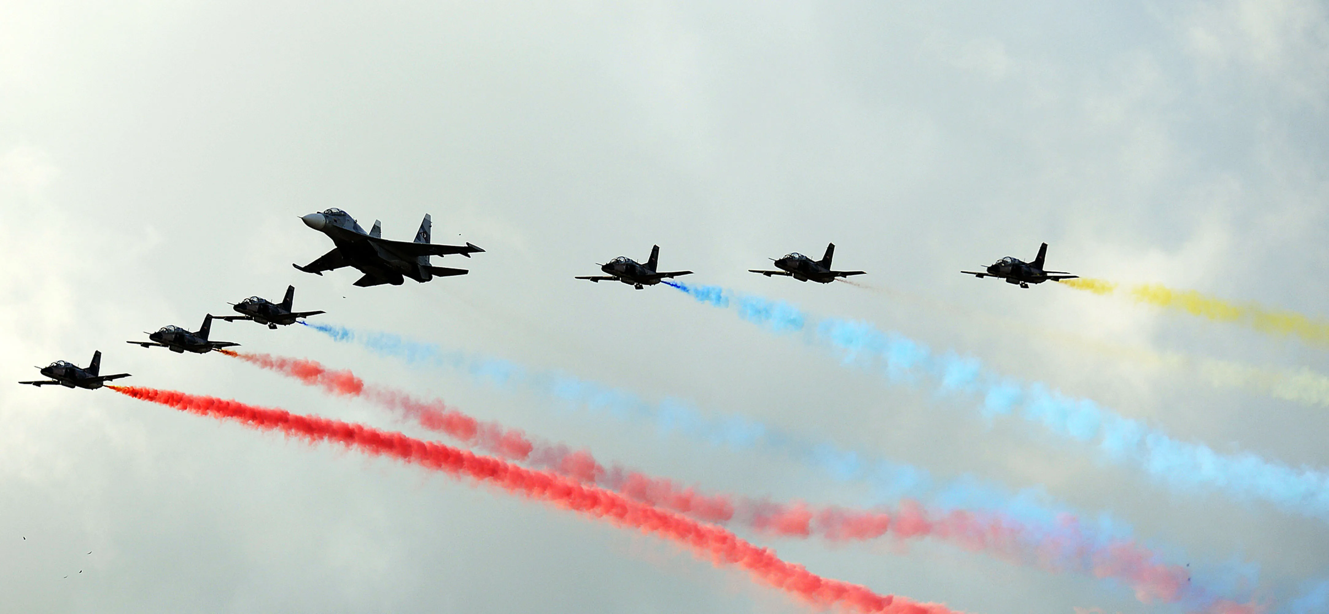 The Air Force takes part in a military p