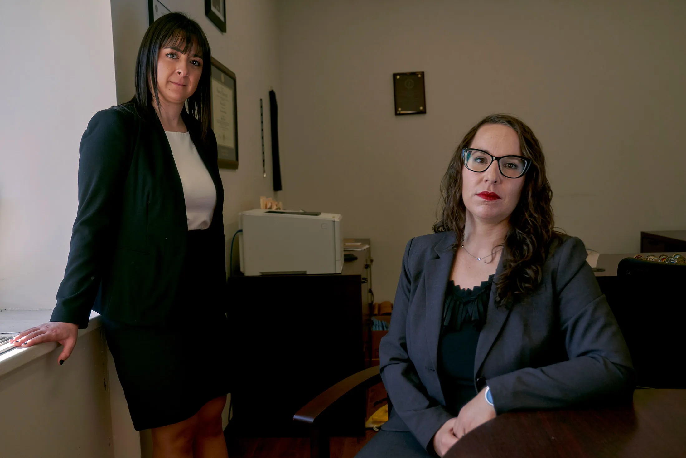 New York prosecutors Melissa Scannell and Kelsey Lorer at their offices on Long Island