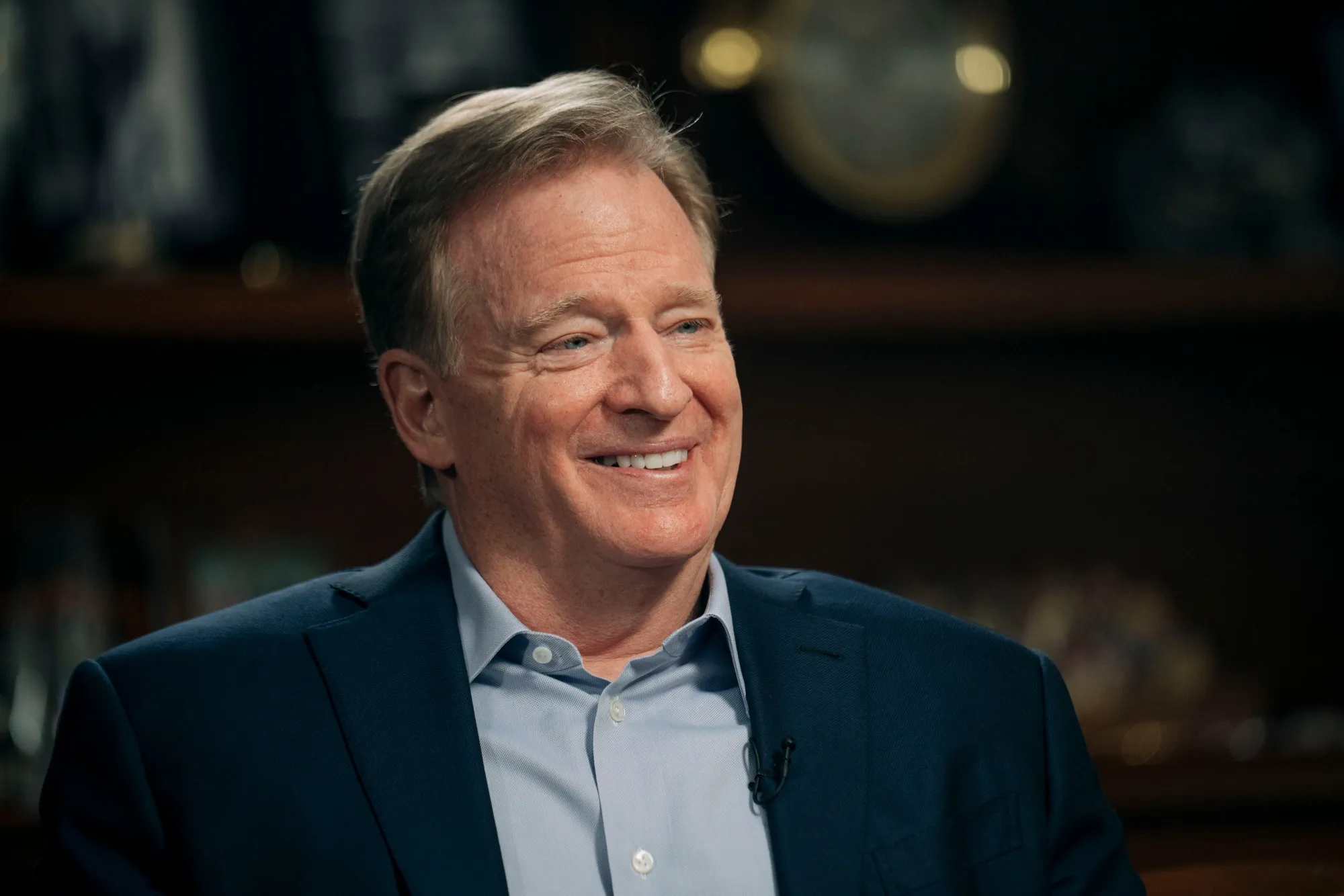 Roger Goodell, commissioner of the National Football League (NFL), during an interview for an episode of "The David Rubenstein Show: Peer-to-Peer Conversations" in New York, US, on Friday, Jan. 3, 2025.&nbsp;