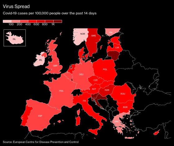 Europe Hit With Tougher Virus Curbs Ahead of Vaccine Rollout