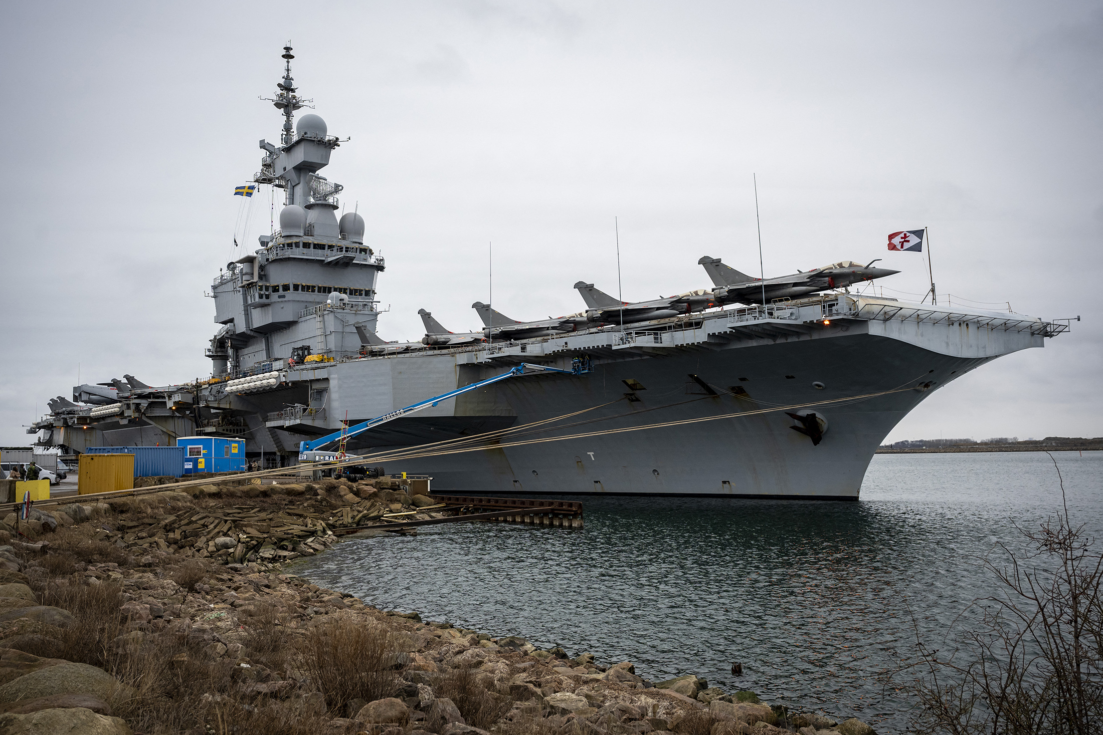 The French aircraft carrier Charles De Gaulle in Malmo, Sweden on Feb. 25. 