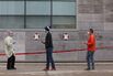 People line up for COVID-19 PCR testing at Womens College Hospital