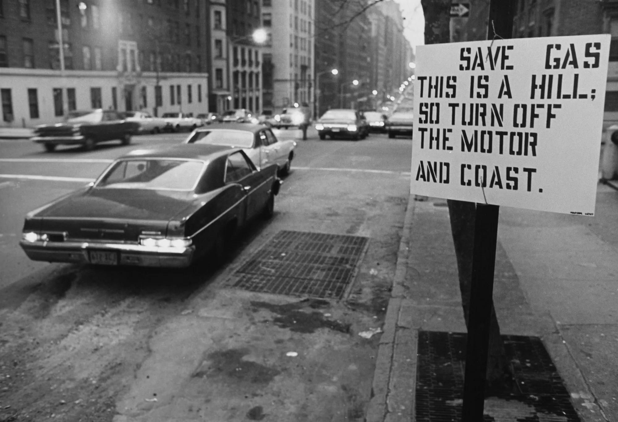A roadside sign&nbsp;in the U.S. in 1974 following the Arab oil embargo that sent fuel prices soaring.