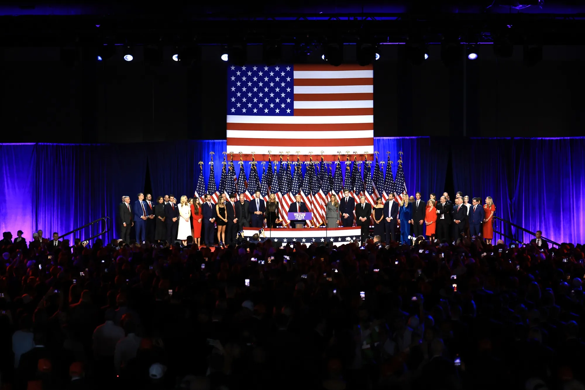 Donald Trump during an election night event at the Palm Beach Convention Center on Nov. 6.