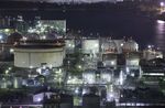Oil storage tanks in Yokkaichi, Mie Prefecture, Japan.