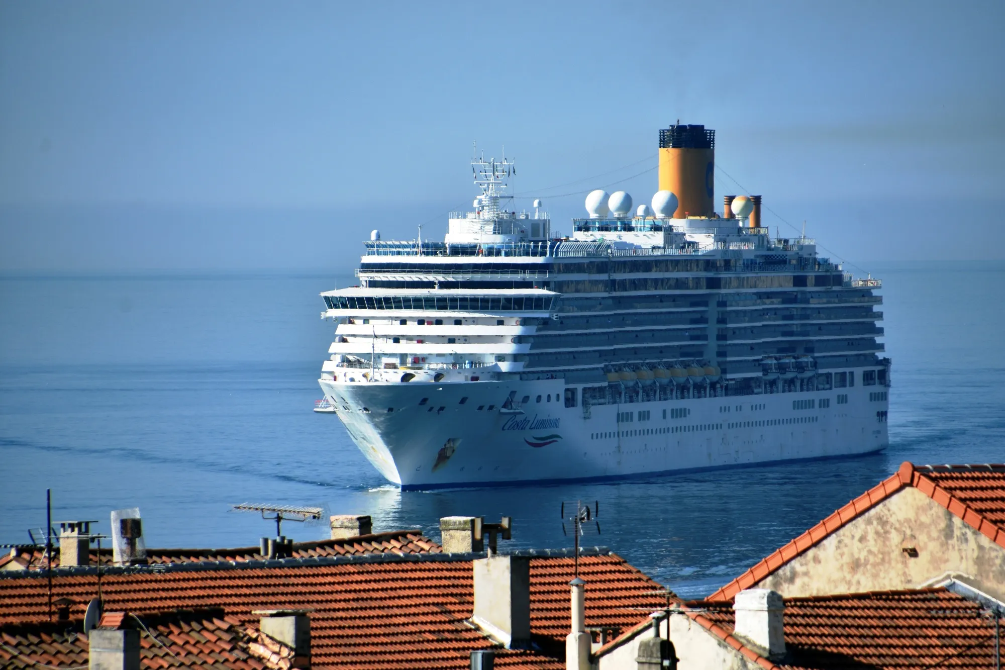 The Costa Luminosa arrives in the French Mediterranean port of Marseille, March 19.
