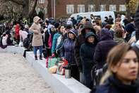Ukrainian Refugees Registering at New European Immigration Office