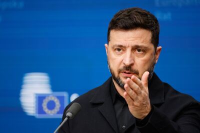 Volodymyr Zelenskiy in Brussels in October.