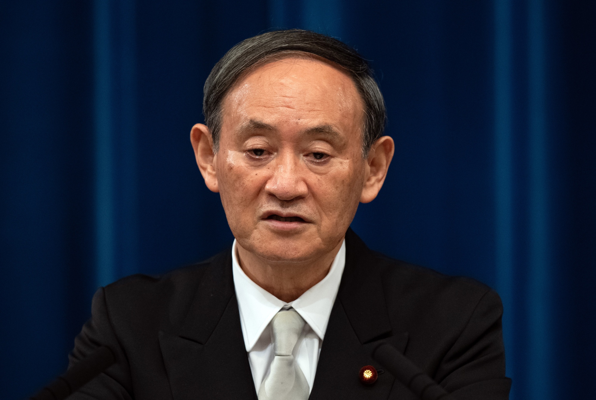 Japan's New Prime Minister Yoshihide Suga News Conference
