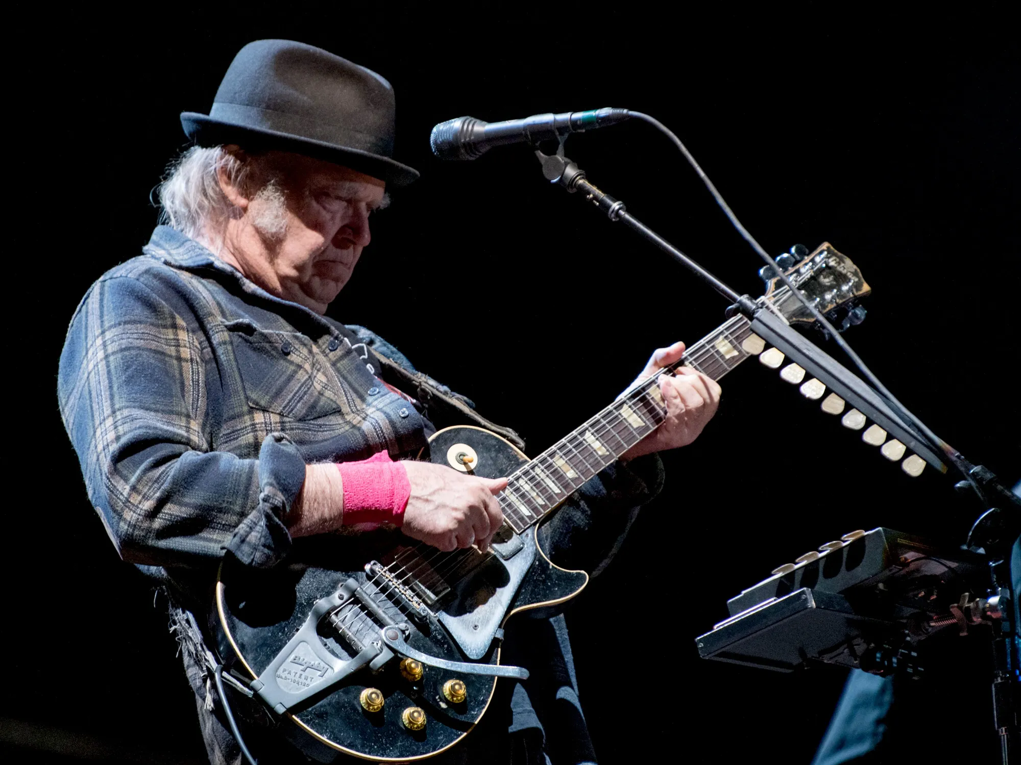 Neil Young performs in Quebec City in 2018.