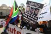 Protesters in South Africa demand the extradition of the Guptas at UAE Embassy
