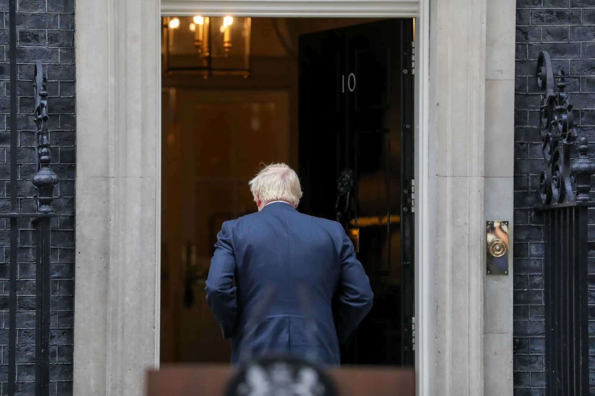 Boris Johnson enters&nbsp;10 Downing Street after making a statement in London, on Sept. 2.