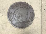 Philadelphia's East Passyunk Avenue uses this image on its manhole covers and as a logo for the street.