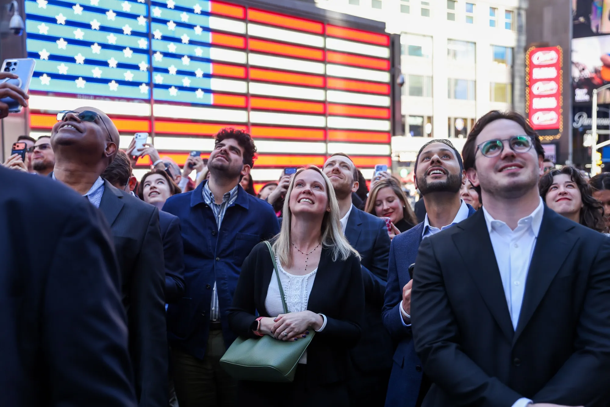 Guests during Seaport Therapeutics Inc.’s initial public offering (IPO) at the Nasdaq MarketSite in New York, US.