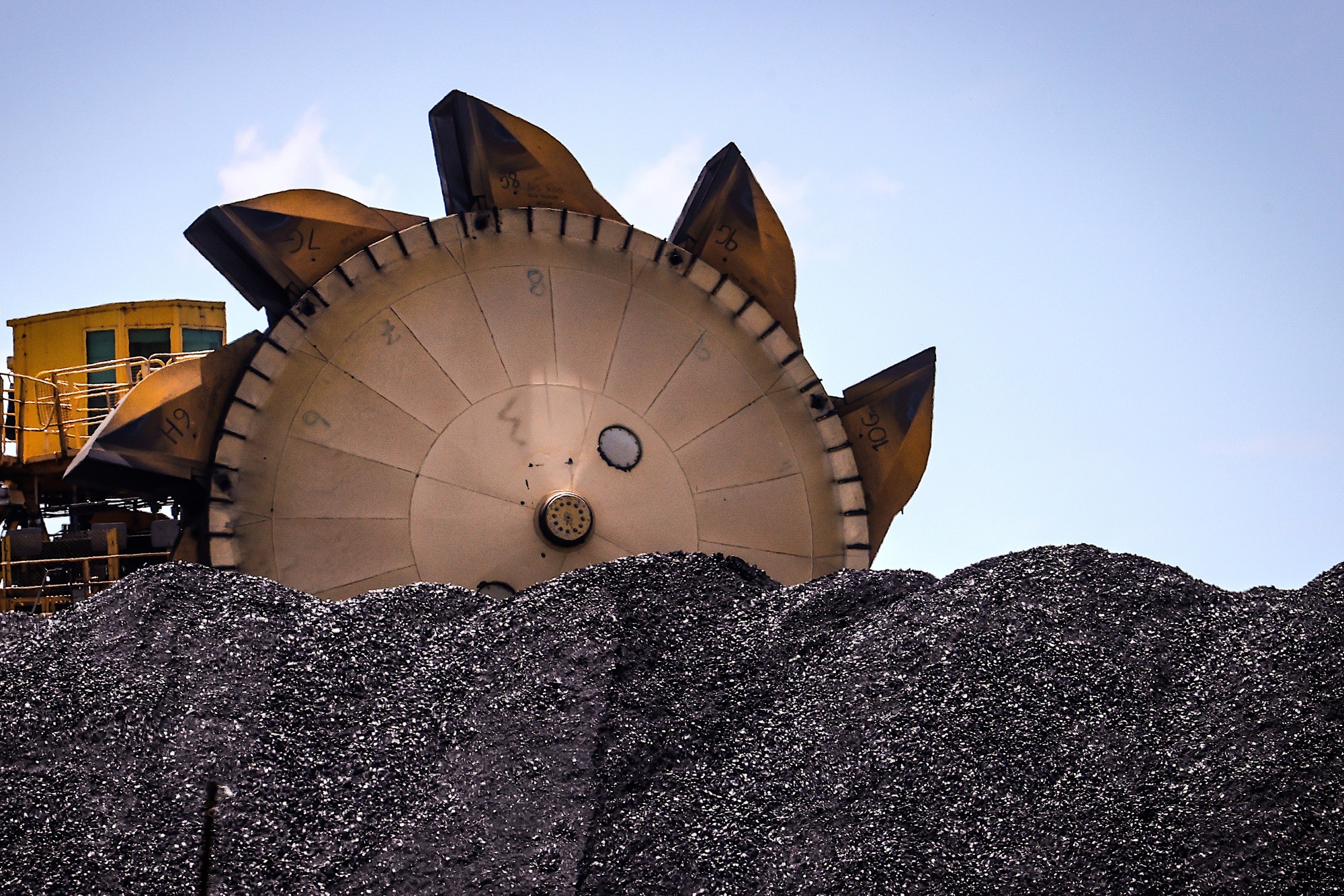 Coal Excavator At A Working Coal Mine