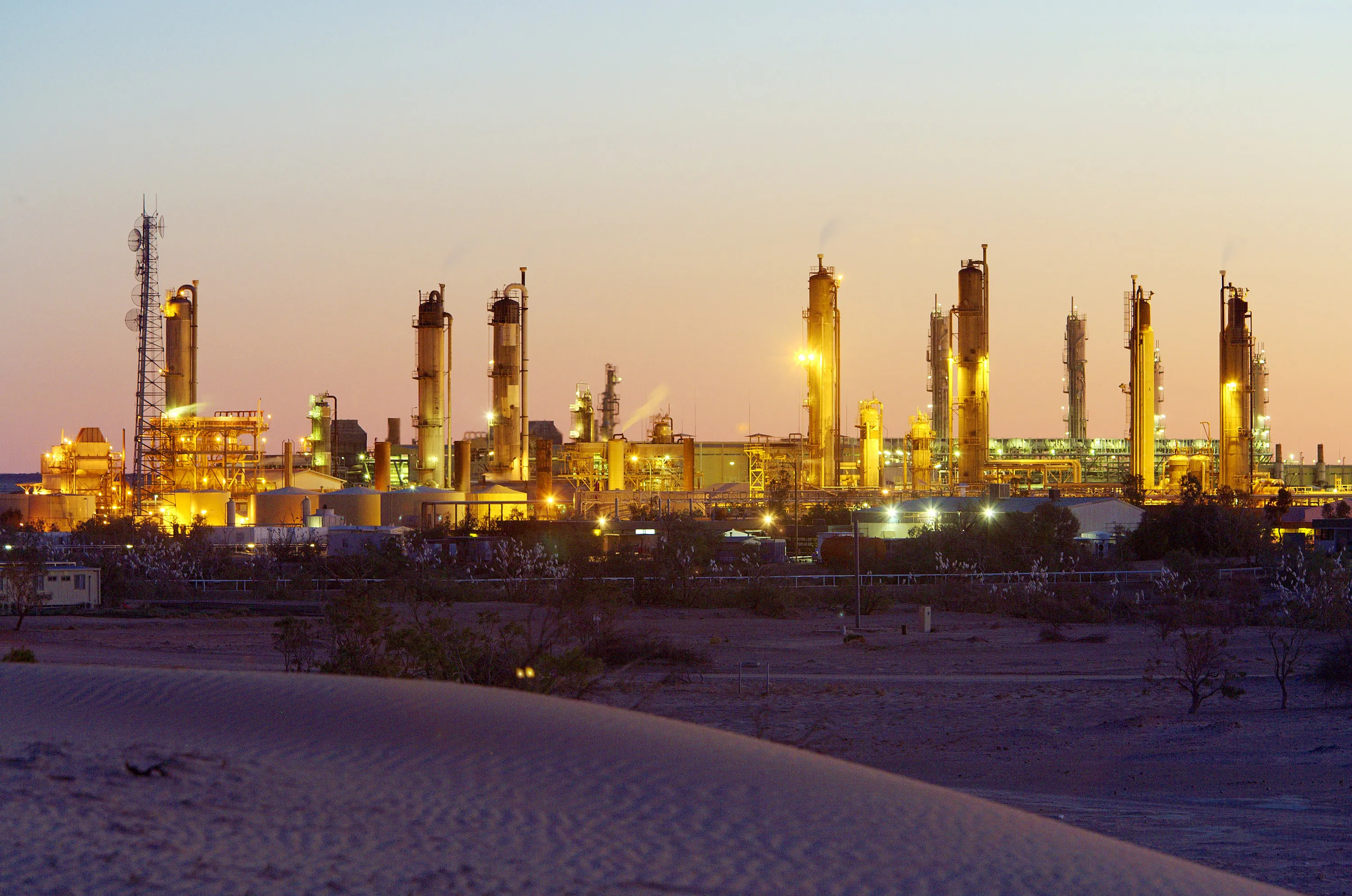 The Santos Ltd. operations are seen in Moomba, South Australia.