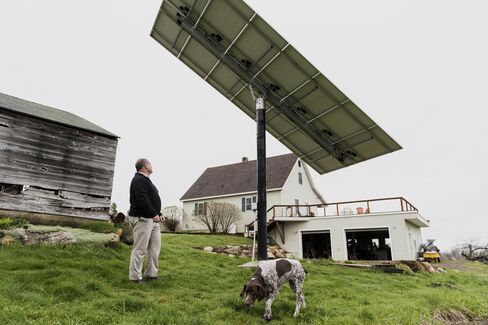 Solar panel linked to a Tesla Powerwall.