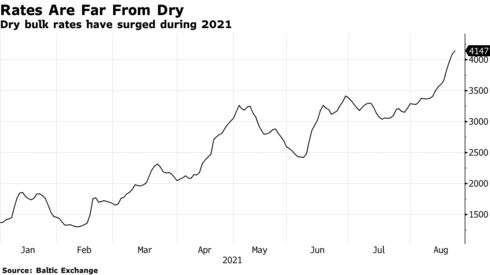 Dry bulk rates have surged during 2021