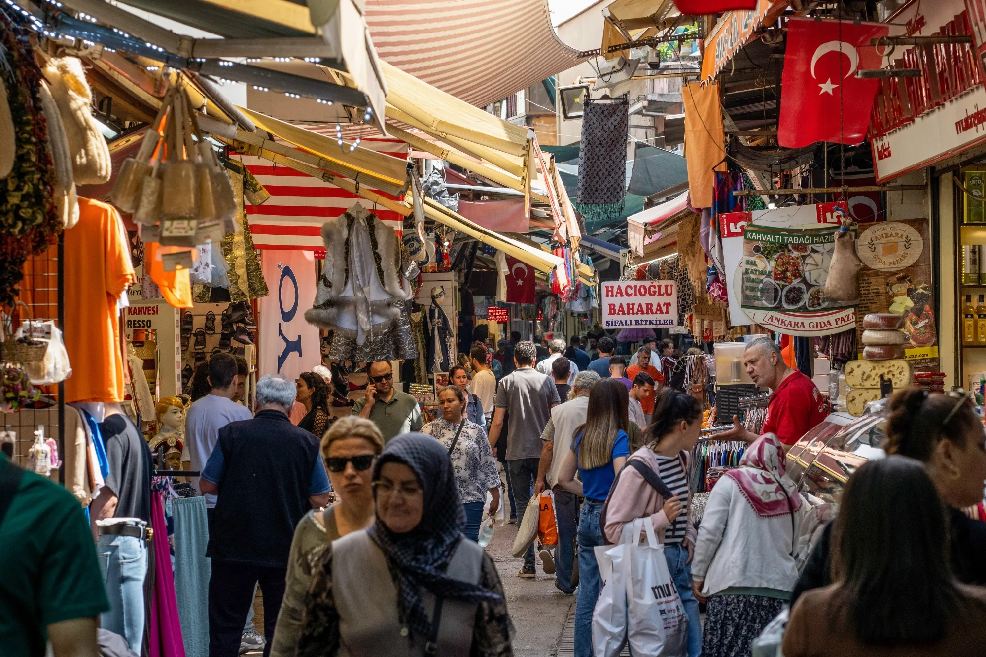 Shoppers in Izmir, Turkey.