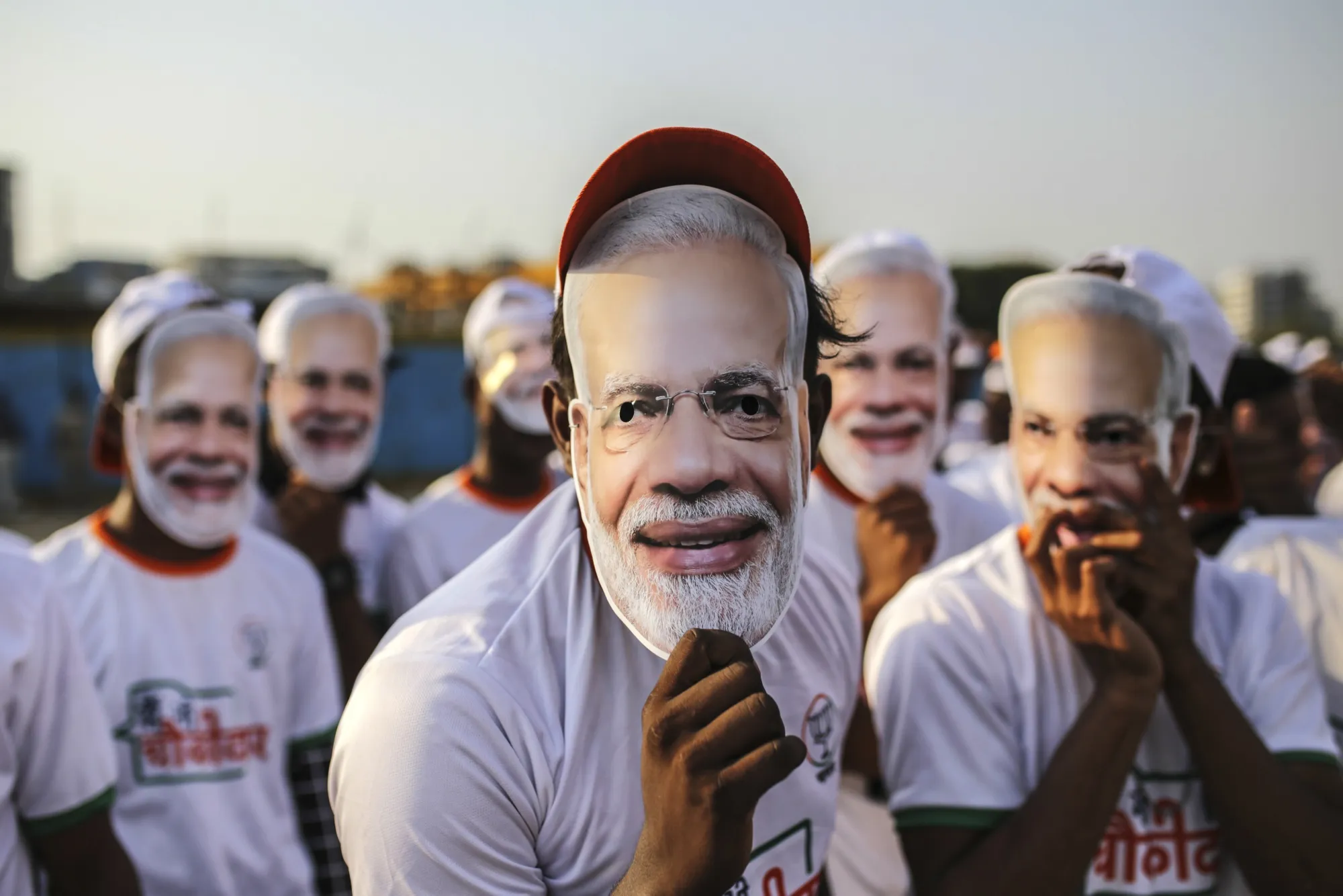 Indian PM Narendra Modi Attends Rally Ahead of Mumbai's Voting Day