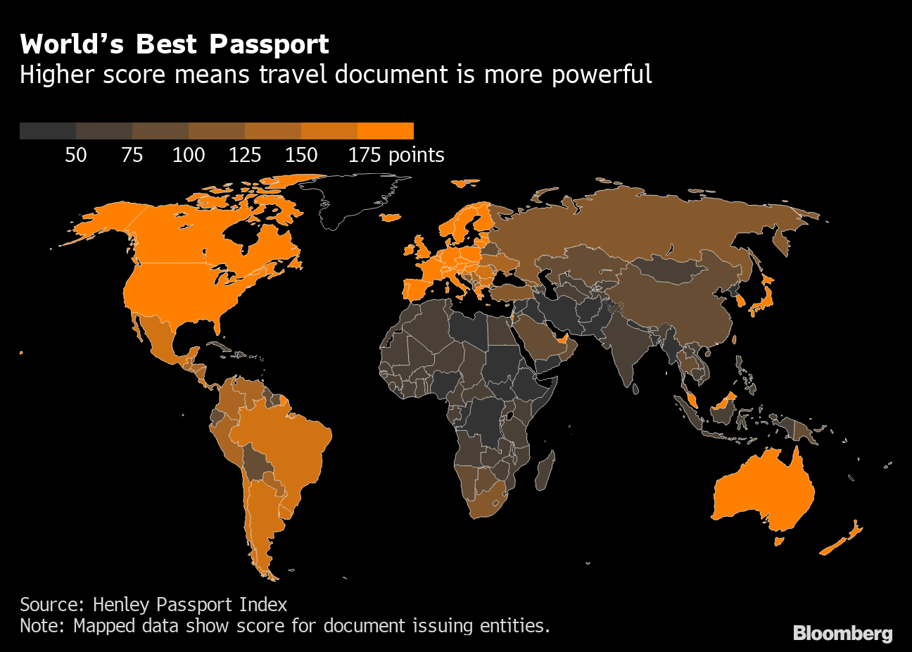 Henley Passport Index 2022: World's Best Travel Document Is Japan's Passport  - Bloomberg