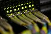 Fibre-optic cables feed into a server