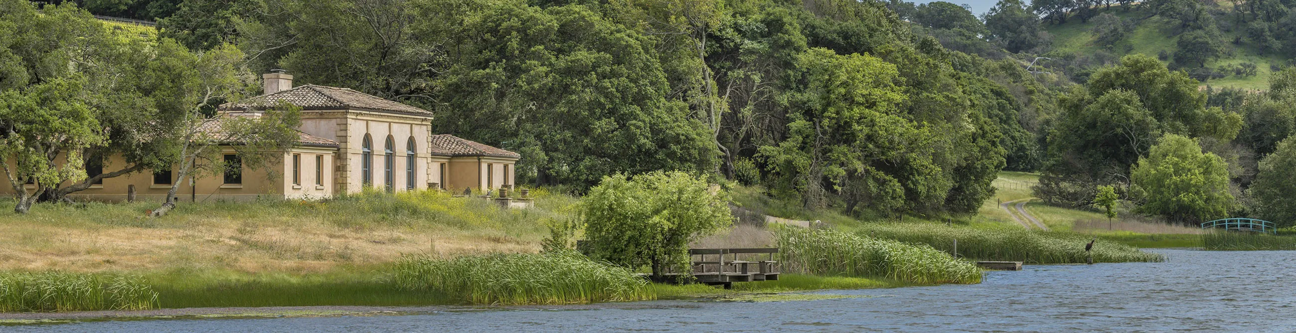 The ranch has its own lake.