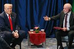 Brazil's President Luiz Inacio Lula da Silva (R) talks to US President Donald Trump during a bilateral meeting on the sidelines of the 47th Association of Southeast Asian Nations (ASEAN) Summit in Kuala Lumpur on October 26, 2025. (Photo by ANDREW CABALLERO-REYNOLDS / AFP) (Photo by ANDREW CABALLERO-REYNOLDS/AFP via Getty Images) Photographer: ANDREW CABALLERO-REYNOLDS/AFP