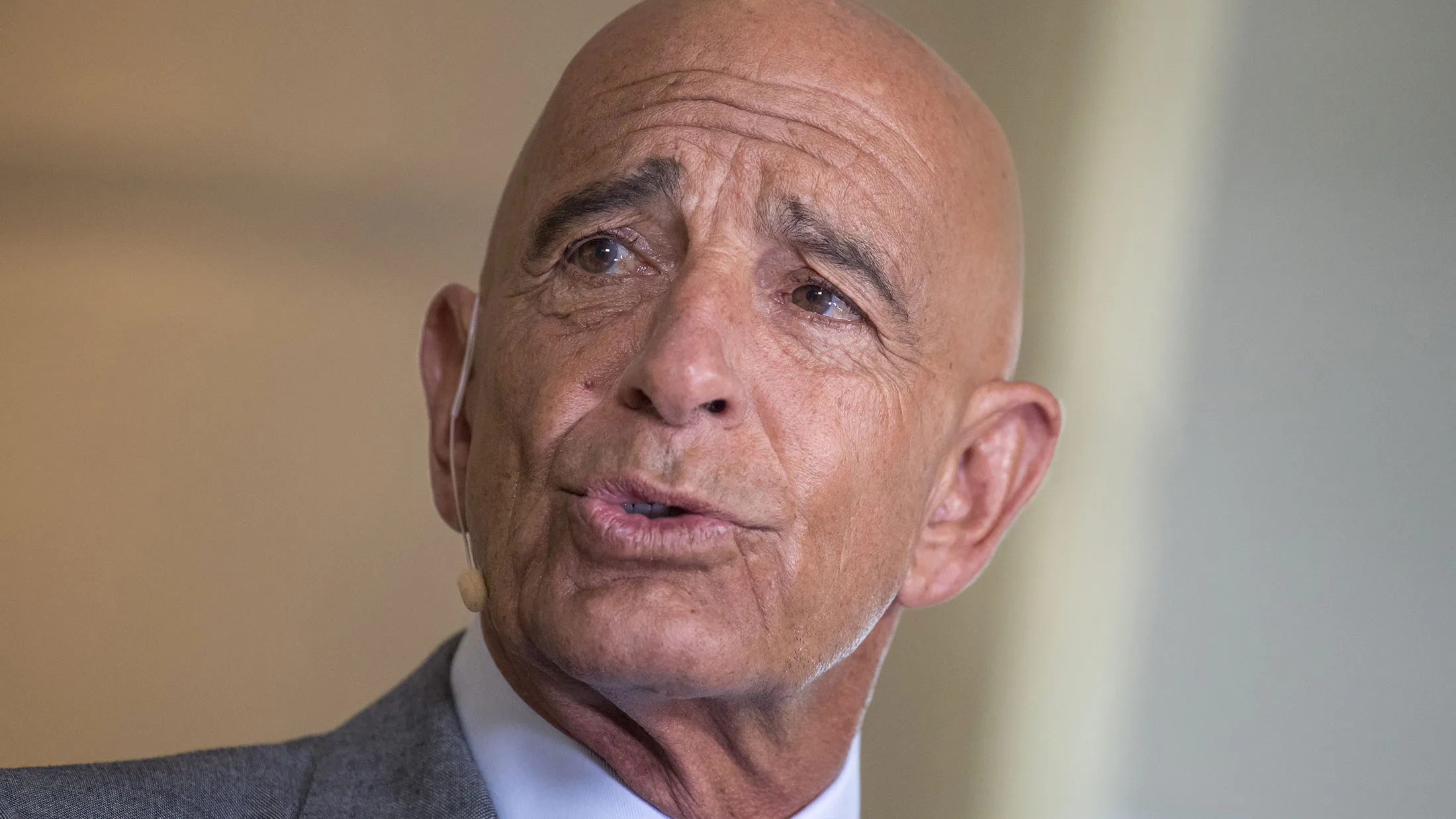 Tom Barrack, chairman of Colony NorthStar Inc., speaks during a Bloomberg Television interview in Beverly Hills, California, on May 2, 2017.
