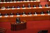 Chinese Premier Li Keqiang (bottom L) delivers his work report during the opening session of the National People's Congress (NPC) at the Great Hall of the People in Beijing on May 22, 2020.