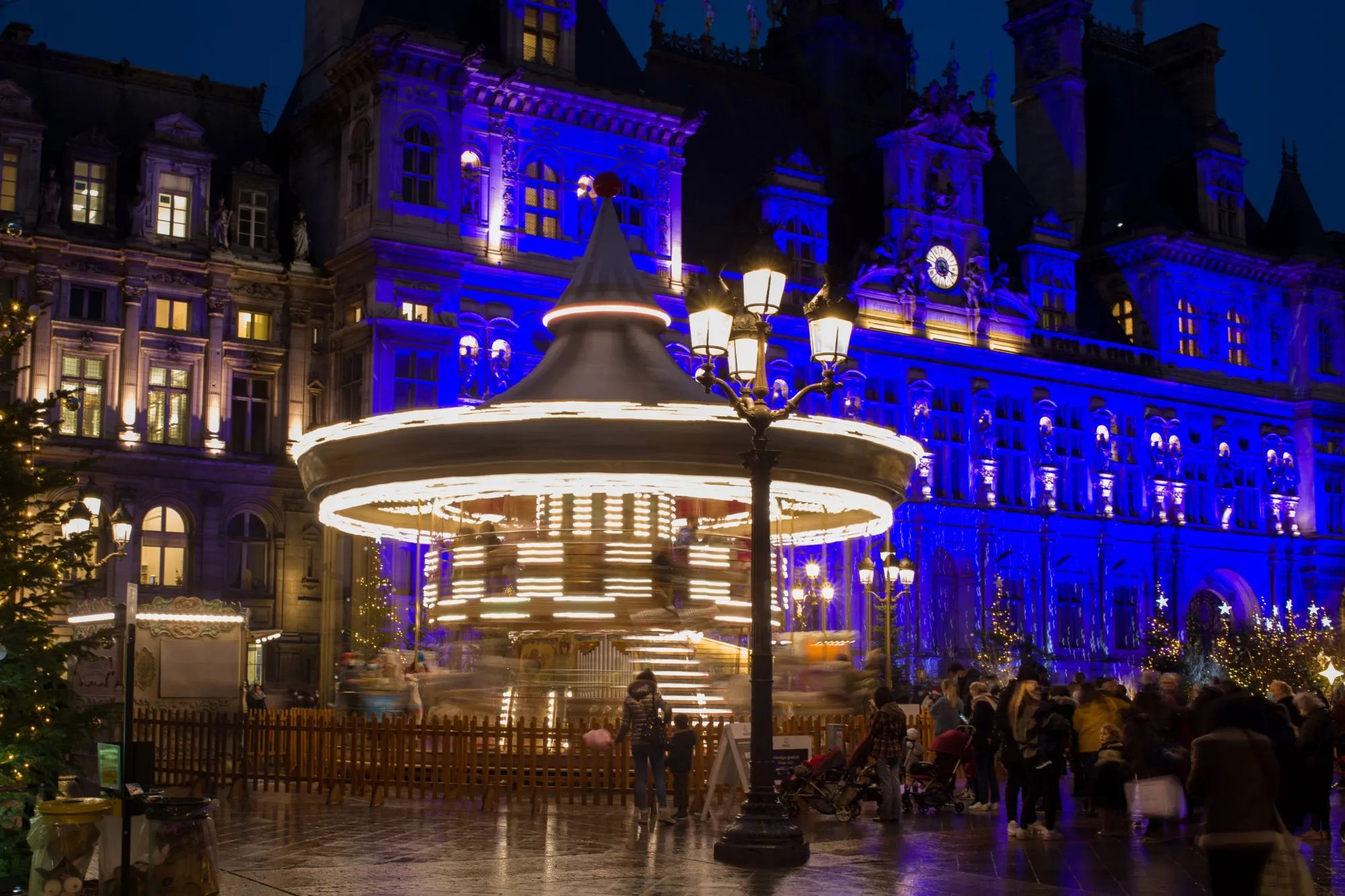 A Christmas market, outside the town hall in Paris, Dec. 21.