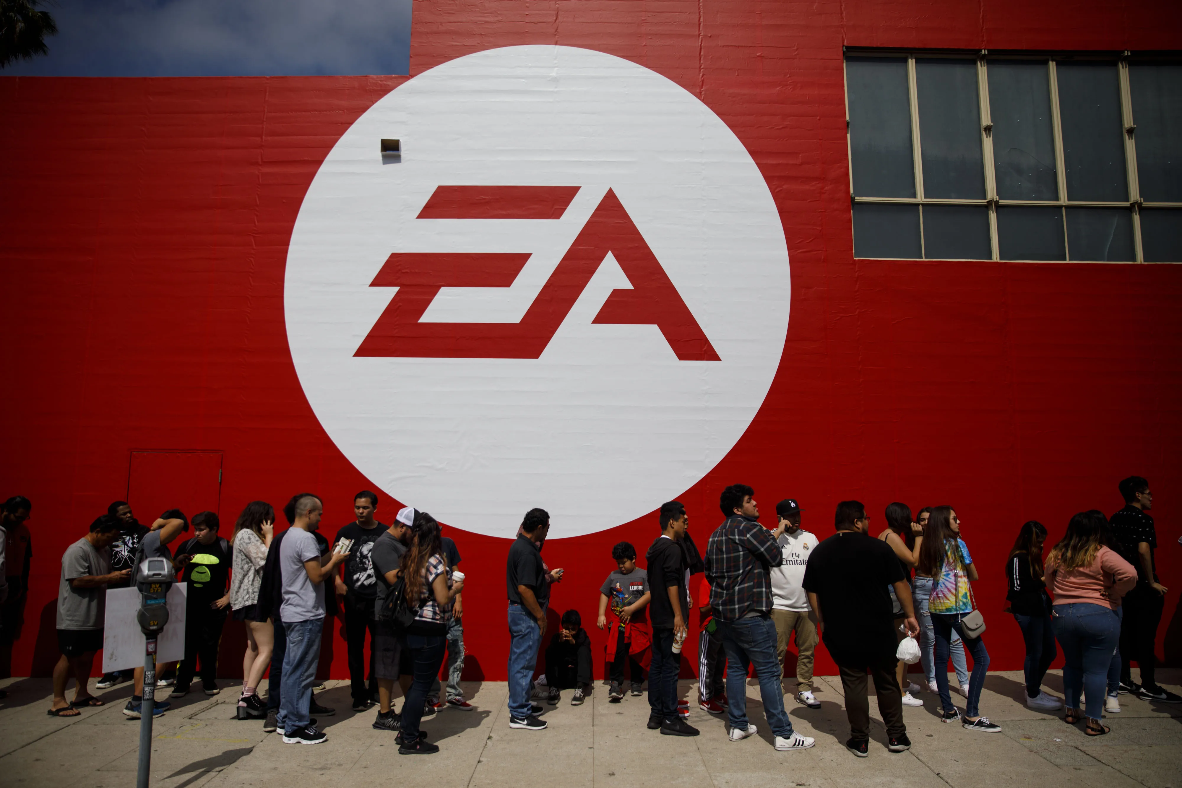 Electronic Arts Inc. (EA) signage in Los Angeles.