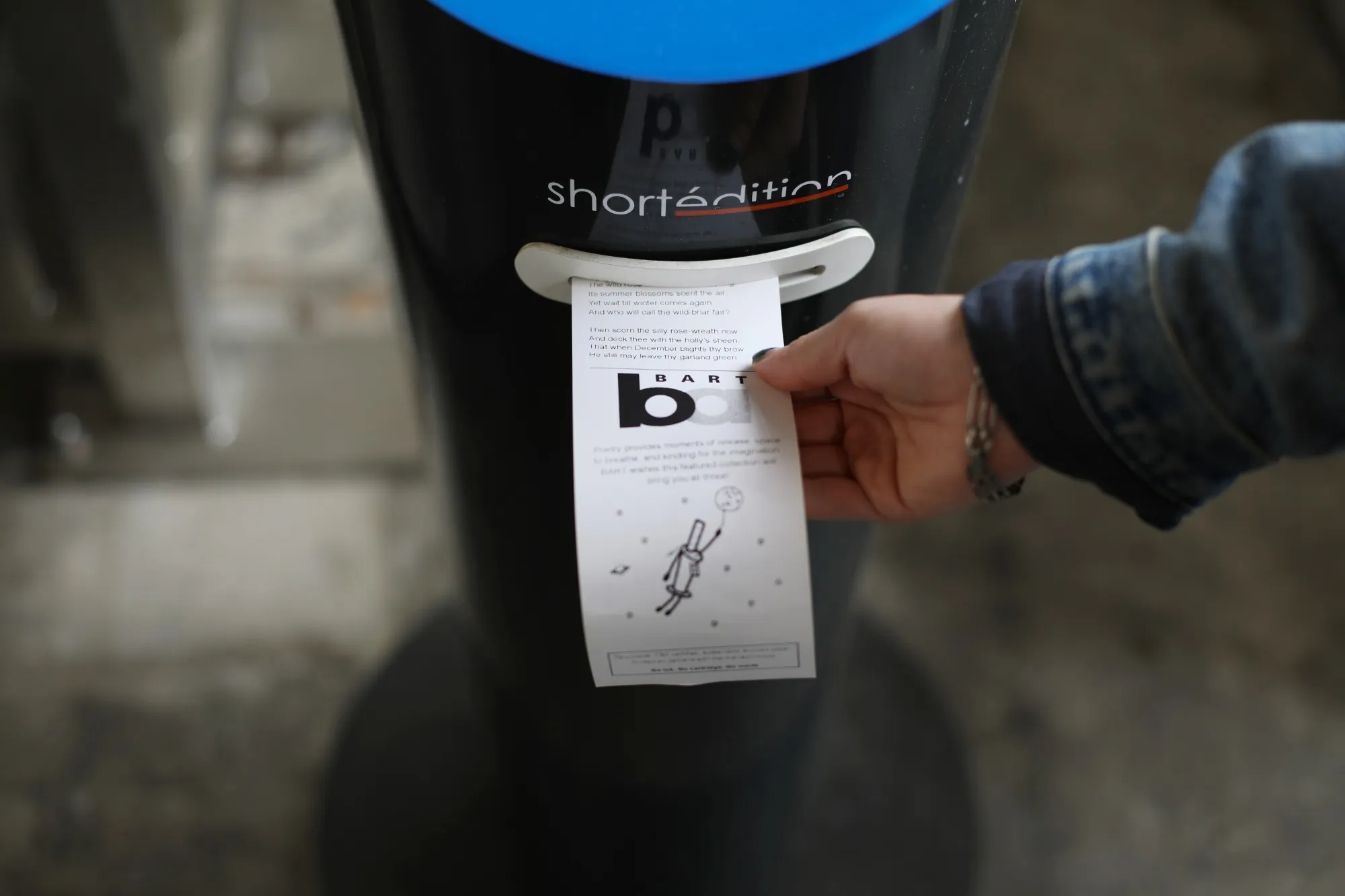 Short story dispenser at Pleasant Hill BART Station.