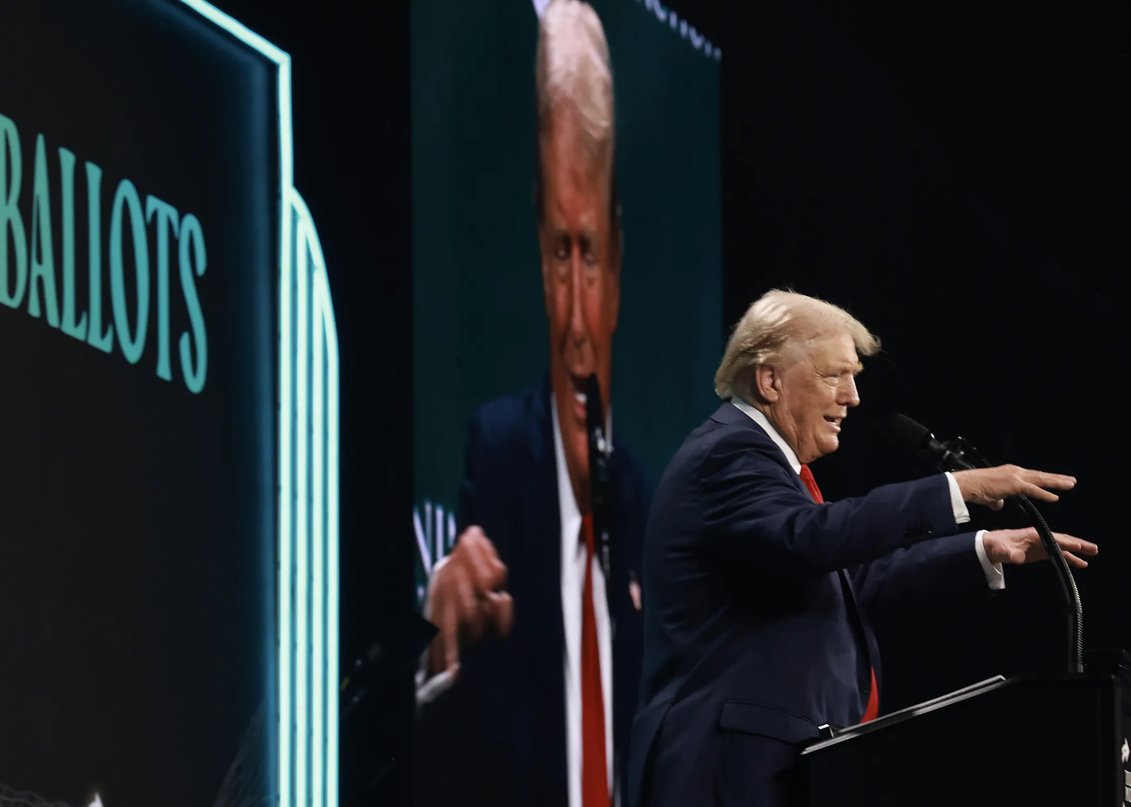 Donald Trump at the Palm Beach Convention Center in West Palm Beach, Florida, on July 26.