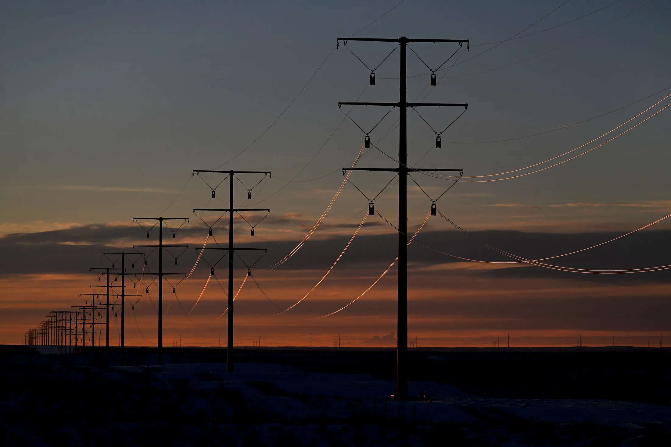 Transmission lines near Brush, Colorado.