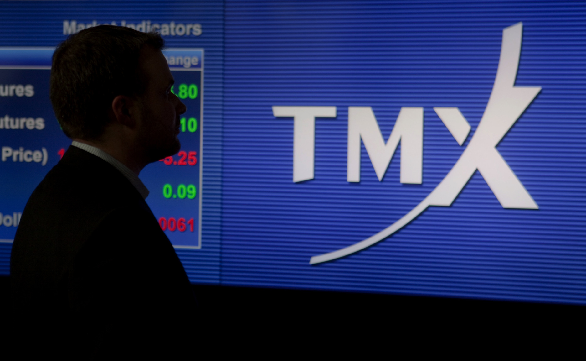TMX Group signage at the Toronto Stock Exchange.