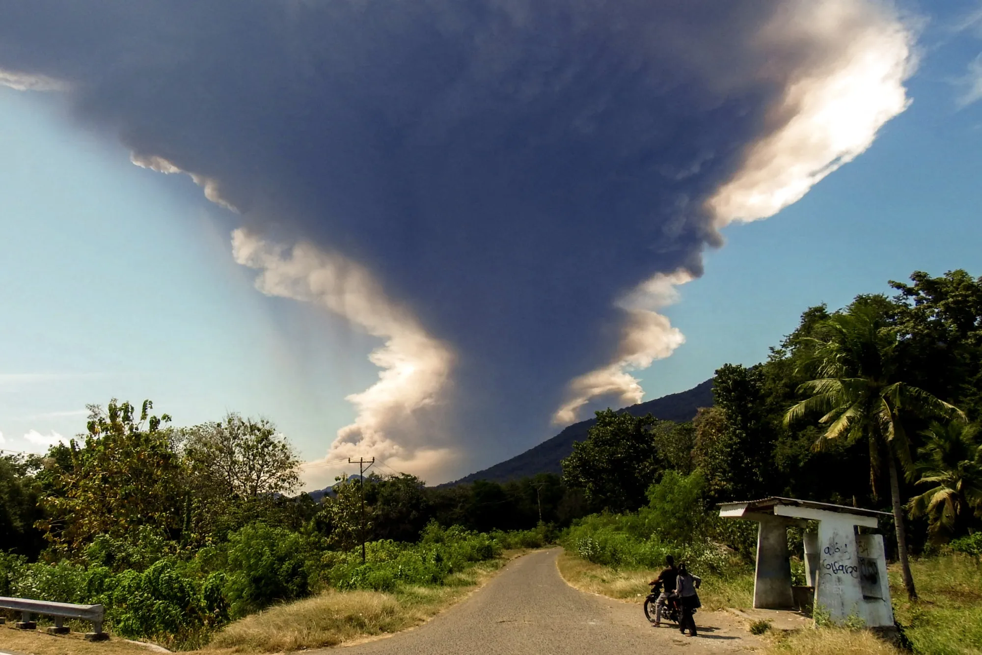 Mount Lewotobi Laki-Laki erupts in Sikka, East Nusa Tenggara on July 7.