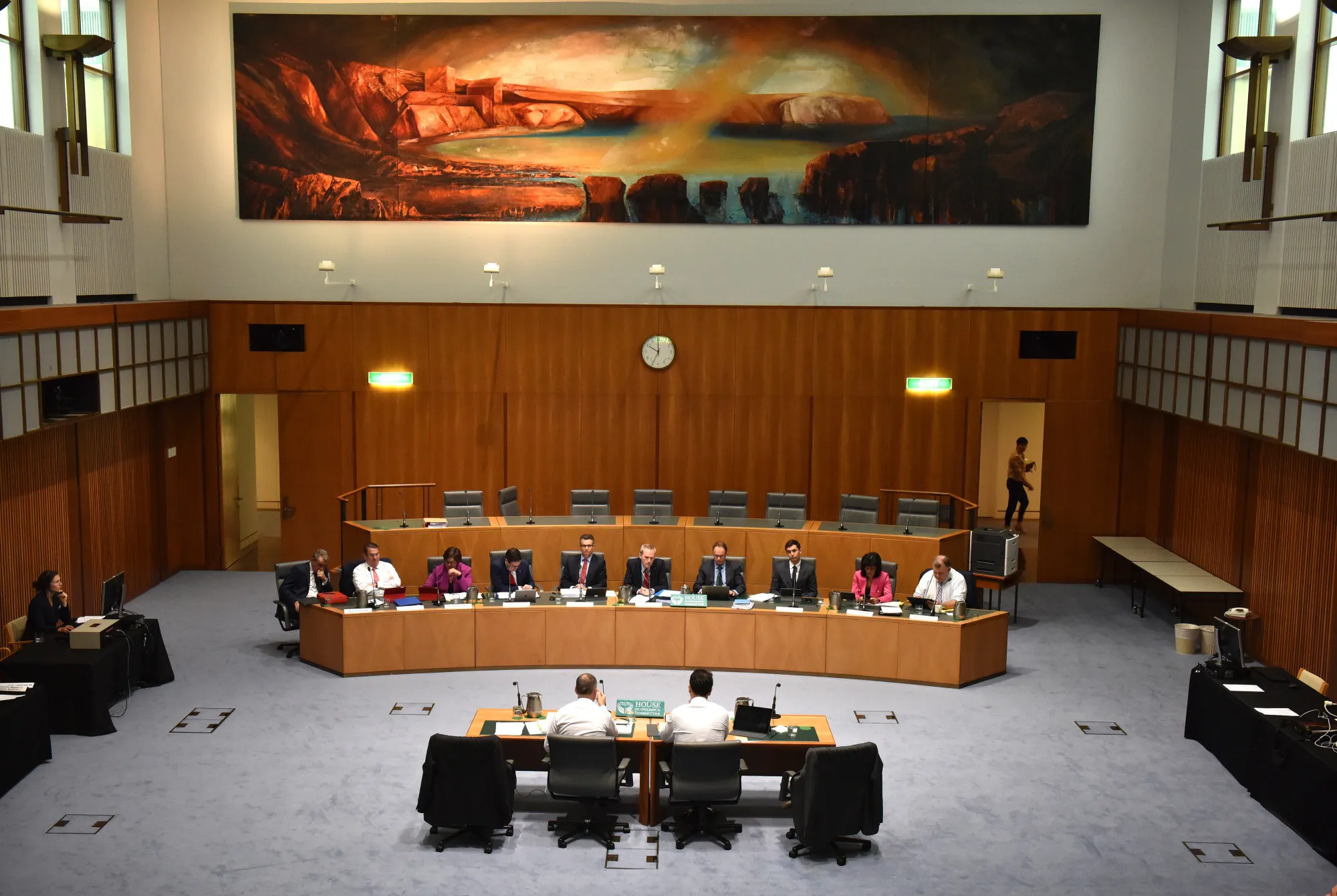 National Australia Bank CEO Andrew Thorburn&nbsp;appears before the House of Representatives Standing Committee on Economics at Parliament House in Canberra on&nbsp;Oct. 20.