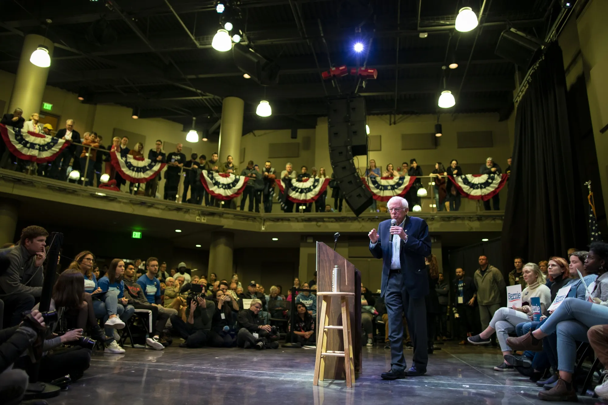 Bernie Sanders in Iowa&nbsp;on Feb. 1.